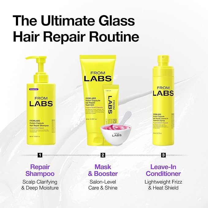 FROMLABS Protein Capsule Leave‑In Treatment Spray, Lightweight Hydrating Mist for Heat Protection (Up to 428°F / 220°C), Frizz Control & Split Ends Repair, Color‑Safe, Fine‑Hair Friendly, 5.07 fl oz