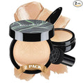 Mushroom Head Air Cushion CC Cream - BB Cream Face Makeup Foundation for Mature Skin Moisturizing Concealer Brighten Long-Lasting, Even Skin Tone for All Skin Types (2PCS Natural)