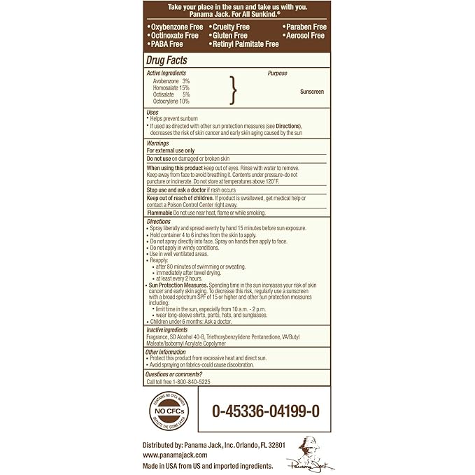 Continuous Spray Sunscreen - SPF 100, Broad Spectrum UVA/UVB Protection, PABA, Paraben, Gluten & Cruelty Free, Water Resistant (80 Minutes), 5.5 OZ - Pack of 6
