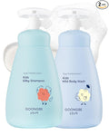 GOONGBE Kids' Bath Time Set - Korean Silky Shampoo & Mild Body Wash - Complete Hair & Body Care for Sensitive Skin - Low pH, Silicone-Free Formula - Allergen Free Scent, 10.1 fl.oz each
