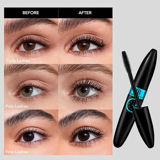 Mascara Volumizing & Lengthening for Clump-Free Dramatic Lashes Smudge-Proof & Waterproof Formula for All-Day Curl