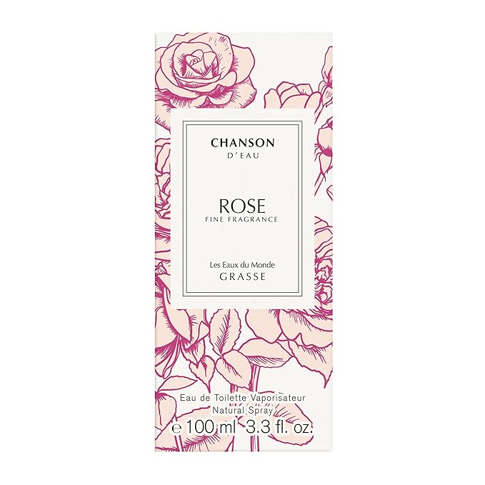 Chanson Rose Eau de Toilette 3.4 fl oz (Pack of 1), Notes of Lychee, Rose, and Oak Moss, Women's Fragrance, Long Lasting, Everyday Fragrance, Travel Size