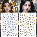 Fake Metallic Eye Corners Face Jewels Silver Gold Butterfly Face Gems Tattoo Decorations Body Glitter Crystal Sticker Temporary Tattoo, 2-Pack
