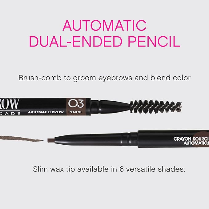 Vivienne Sabó Brow Arcade Eyebrow Pencil – Smudge-Proof Liner with Spoolie Brush, Micro Tip for Soft Definition and Natural-Looking Arches, Shade 03 Soft Brown, 0.035 oz