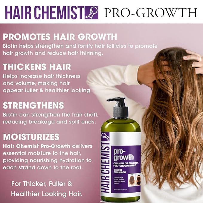 Hair Chemist Pro-Growth Shampoo with Biotin 33.8 oz. - Biotin Shampoo for Thinning Hair and Hair Loss