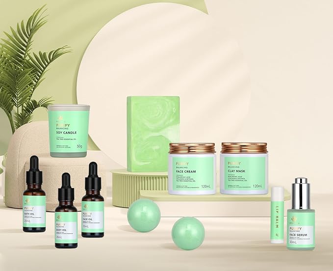 30 Pcs Mother's Day Gift for Mom, Facial Skin Care Set for Men & Women, Self-Care Home Spa Gift Basket Set, Tea Tree Essential Oil, Dad, Bath & Body Gift Set, Christmas, Anniversary, Birthday, Wife