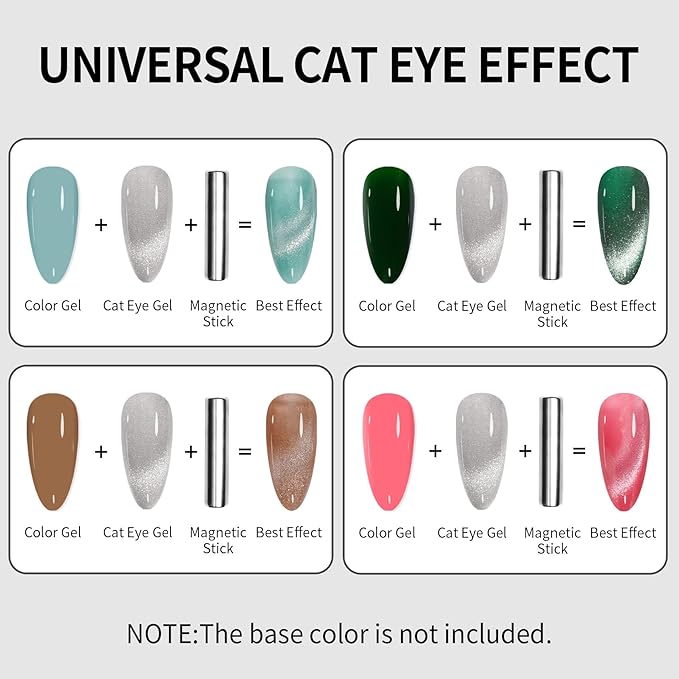 MAYCHAO 15ML Clear Silver Cat Eye Gel Nail Polish 1Pc Silver Glitter Holographic Magnetic Gel Polish with Magnet Soak off UV/LED Nail Lamp Curing for Nail Art Manicure Salon DIY at Home, 0.5 OZ