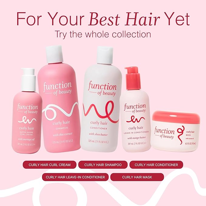 Function of Beauty Curly Hair Conditioner - Sulfate-Free Conditioner for Natural Curls & Bounce - Curl Defining, Hydrating & Moisturizing with Shea Butter - Dry & Dull Hair Care Products
