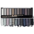 Black Grey Smoky Eyeshadow Palette,15 Colors Matte Shimmer Pigmented Eye Shadow Makeup Palette Set with 3 Eyeshadow Brushes,Glitter Eye Shadow Palette for Daily Halloween Goth Makeup(G)