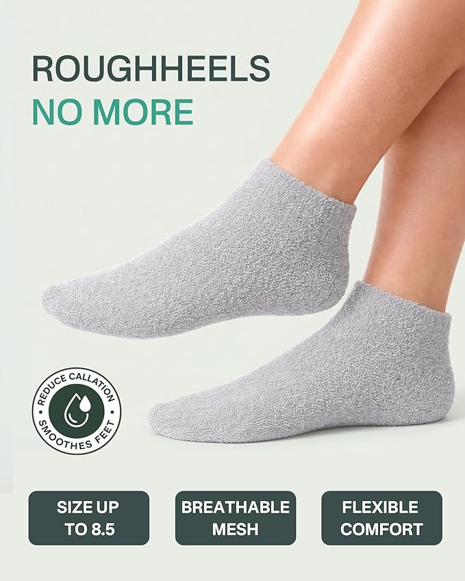 Moisturizing Socks for Dry Cracked Feet, Silicone Socks for Foot Spa(up to Size 8.5), Gel Socks for Foot Care Overnight, Aloe Socks Heel Protector for Cracked Heel Treatment, Self Care Gifts for Women