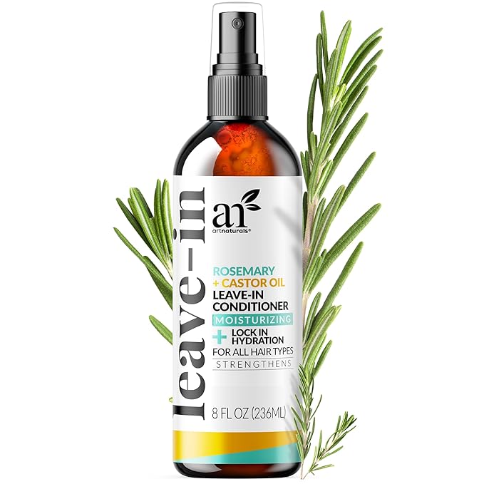 Artnaturals Rosemary & Castor Oil Leave-In Conditioner - (8 Fl Oz / 236ml) - Made with Organic and Natural Ingredients - for All Hair Types – Treatment for Damaged Hair
