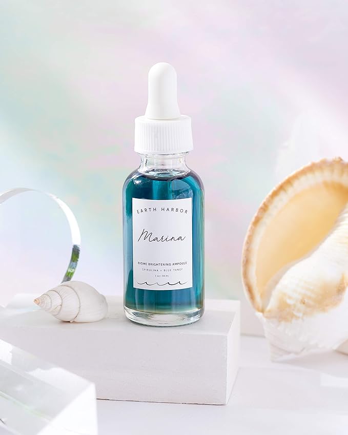MARINA Biome Brightening Serum Ampoule, 12 Botanical Actives to Reduce Redness, Uneven Tone treatment for body, ampoule serum for All Skin Types, 1 fl oz (30ml)