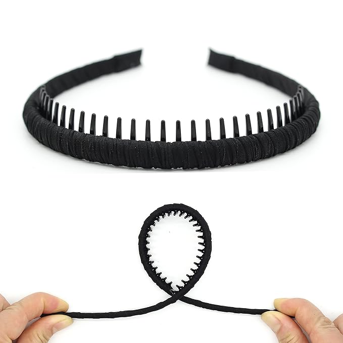 JOBAND black women's headbands fashion hair accessories tooth comb hairbands for women non slip hair hoops headband suitable for ladies and girls (Pack of 4)