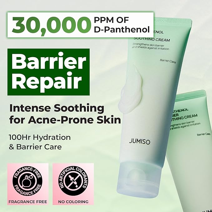JUMISO Panthenol Ceramide Barrier Repair Cream for Sensitive Skin – 5-Ceramide + D-Panthenol Soothing Gel Moisturizer with Cica, Madecassoside, Squalane, Lightweight, Non-Greasy 2.71 fl oz