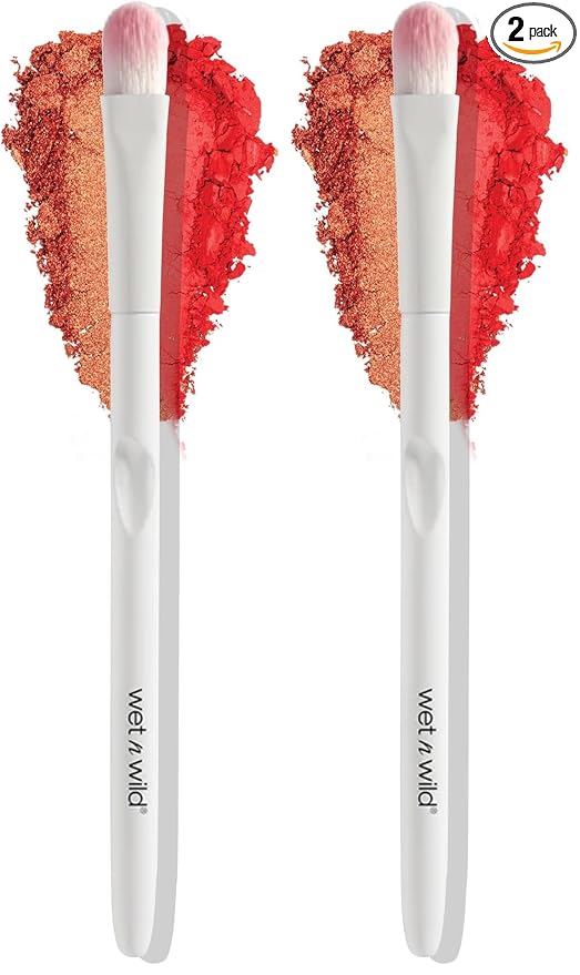 wet n wild Eyeshadow Brush,Precision Blending Application,Soft Synthetic Fibers,Ergonomic Handle for Comfortable Precision Control,(Pack of 2)