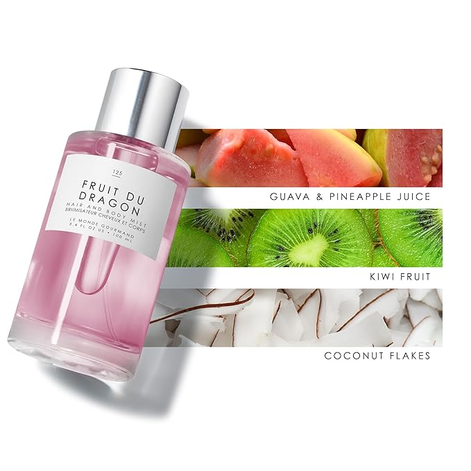 Le Monde Gourmand Fruit du Dragon Hair & Body Mist for Women, Hair Perfume & Body Spray, Dragonfruit Coconut Water Tropical Fruits Scent, Vegan & Cruelty Free, 3.4 fl oz (100 ml)