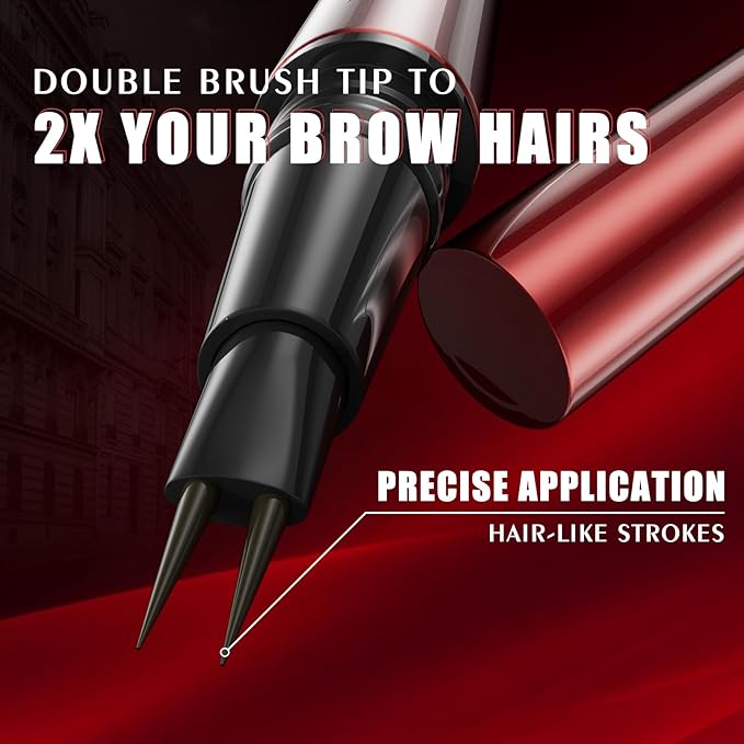 Eyebrow Pen, Eyebrow Pencils for Women, Microblading Eyebrow Pencil with Upgraded Micro-Fork Tip Applicator, Brow Pen for Natural Looking Brows Makeup, Waterproof, Durable & Non Fading (Dark Brown)