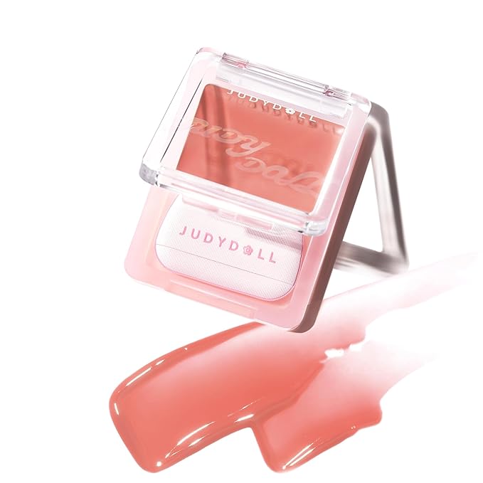 JUDYDOLL Glow Blush Balm,85% Essence-Infused,Hydrating, Buildable&Non-Patchy Cheek Color with Puff,Dewy Finish,Lightweight Blush for Cheeks, Cool Toned Blush (03 Spring Nap)