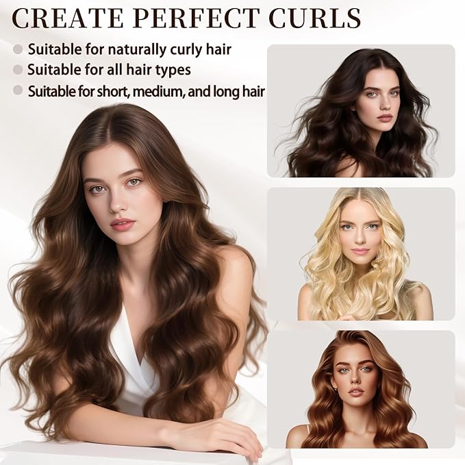 Sleepie tie, Heatless Curling Scrunchie Overnight Blowout, Sleep Hair Tie, Heatless Hair Curler Damage-Free, for Sleeping Soft Rollers for Overnight No-Heat Curls Long Hair To Sleep(Brown)