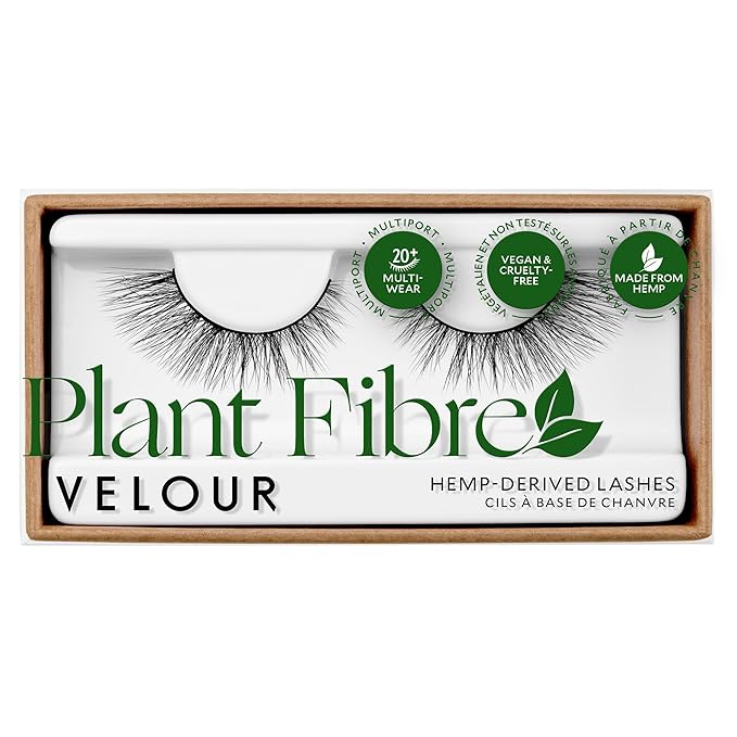 Velour Plant Fibre Eyelashes, Luxurious Hemp Derived False Lashes, Lightweight, Reusable, Handmade Fake Lash Extensions, Wear up to 25 Times, 100% Vegan, Soft and Comfortable, Pixie Dust