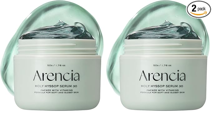 Arencia Glow Hyssop Overnight Face Mask Serum - hydrating & Anti-Aging Serum for younger looking Korean Glass Skin, Vitamin A, C, E, Niacinamide, Peptide (Pack of 2)