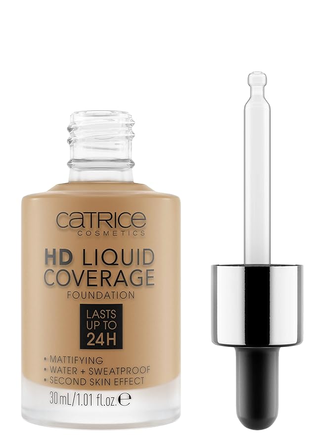 Catrice | HD Liquid Coverage Foundation | High & Natural Coverage | Vegan & Cruelty Free (055 | Warm Bamboo)