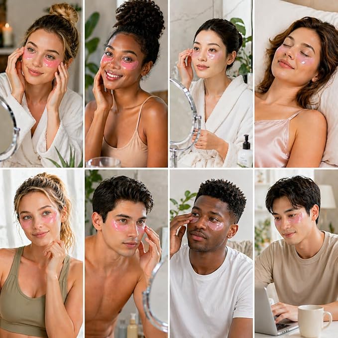 Under Eye Mask, Rose Under Eye Gel Pads With Collagen, Skincare Eye Patch Masks for Women and Men