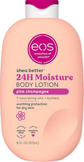 eos Shea Better Body Lotion Pink Champagne, 24-Hour Moisture Skin Care, Lightweight & Non-Greasy, Natural Shea, Vegan, 16 fl oz