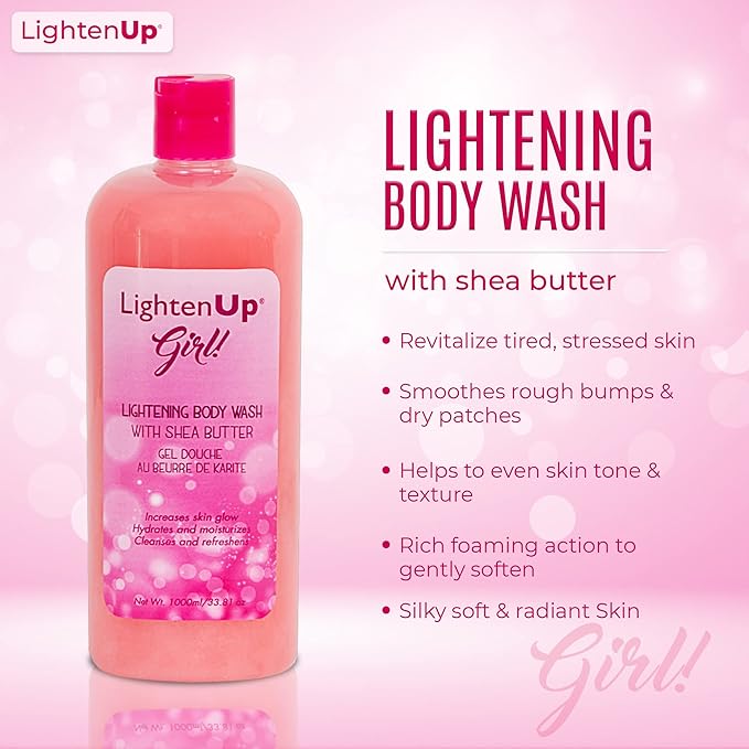 OMIC Lighten-Up LightenUp Exfoliating Body Wash - 33.8 Fl oz / 1000 ml (Girl)
