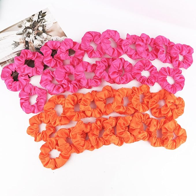 Silk Satin Scrunchies for Women Girls 36 PCS Hair Scrunchies Silk Satin Hair Ties for Thick Hair Bulk Hair Ties Hair Accessories