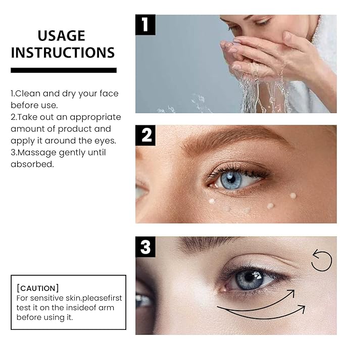 Temporary Eye Tightener Cream Advanced Instant Lift Formula with L-Carnosine for Dark Circles and Puffiness 2Piece
