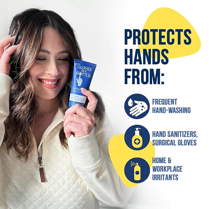 Gloves In A Bottle Shielding Lotion Tube 3.38 oz – Travel Size Hand Cream for Dry, Cracked, Irritated Hands – Deep Hydration Lotion for Skin Barrier Repair, Liquid Gloves Protection | 10-Pack