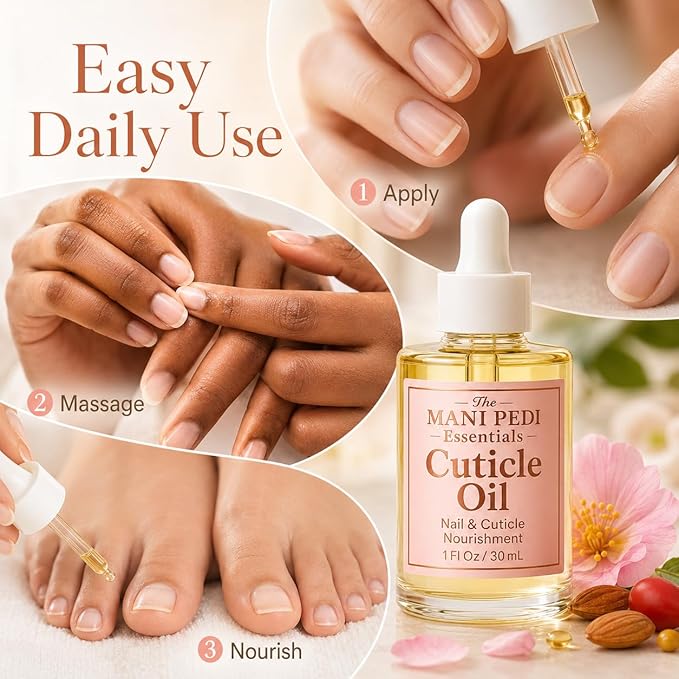 Nourishing Cuticle Oil enriched with Jojoba Oil, Vitamin E & Sweet Almond Oil. Manicurist's Choice for Healthy, Nourished Nails & Cuticles – 1 Fl Oz