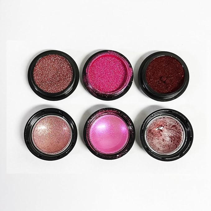 3 Jars Pink Chrome Nail Powder Kit - Metallic Mirror Effect Nail Art Powder for Gel Polish, Pink Rose Red Set