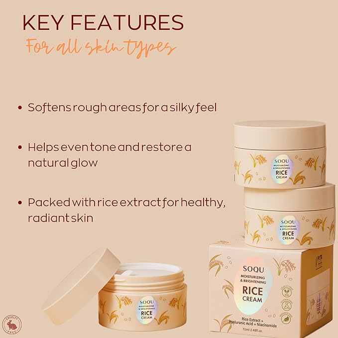 OQU Heartleaf Calming & Moisturizing Face Cream - 3,000,000ppb Heartleaf Extract for Sensitive Skin - Korean Moisturizer with Collagen, Hyaluronic Acid & Aloe - Skin-Friendly pH 6.0-1.69 fl.oz (Rice)