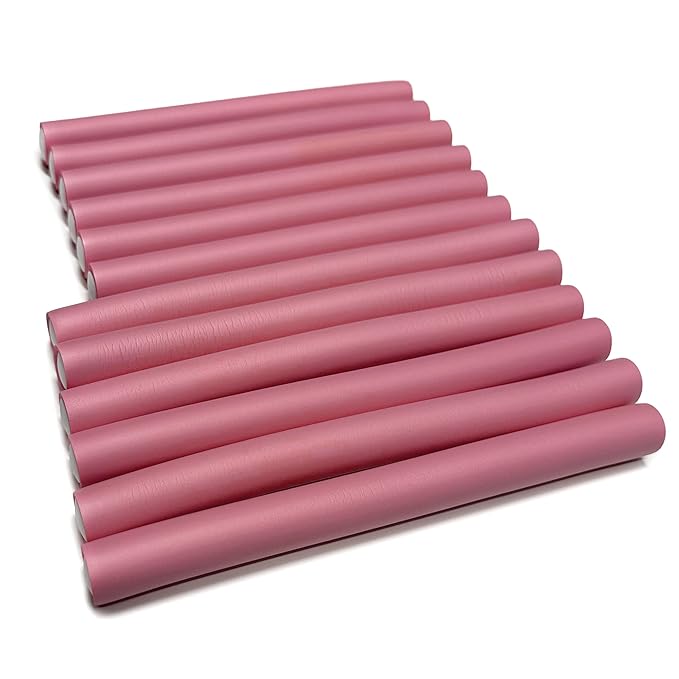 My Beauty Spot Flexi Rods Foam Hair Rollers 3/4" Diameter Professional Salon Quality 10 Pcs Rubber Hair Rollers for Long, Medium and Short Hair (Light Pink)