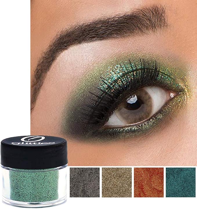 GLITTIES - Honeydew Jewel - Cosmetic Grade Fine (.008") Loose Glitter Powder Safe for Skin! Perfect for Makeup, Body Tattoos, Face, Hair, Lips, Soap, Lotion, Nail Art - (30 Gram Jar)