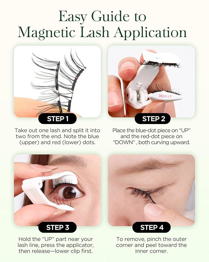 BEYELIAN Magnetic Eyelashes with Applicator, Upgrade Soft Magnetic Lashes Portable Magnetic Eyelashes Natural Look, Reusable, No Glue Needed Fales Eyelashes AJH067 (All-In-One & Comfortable)