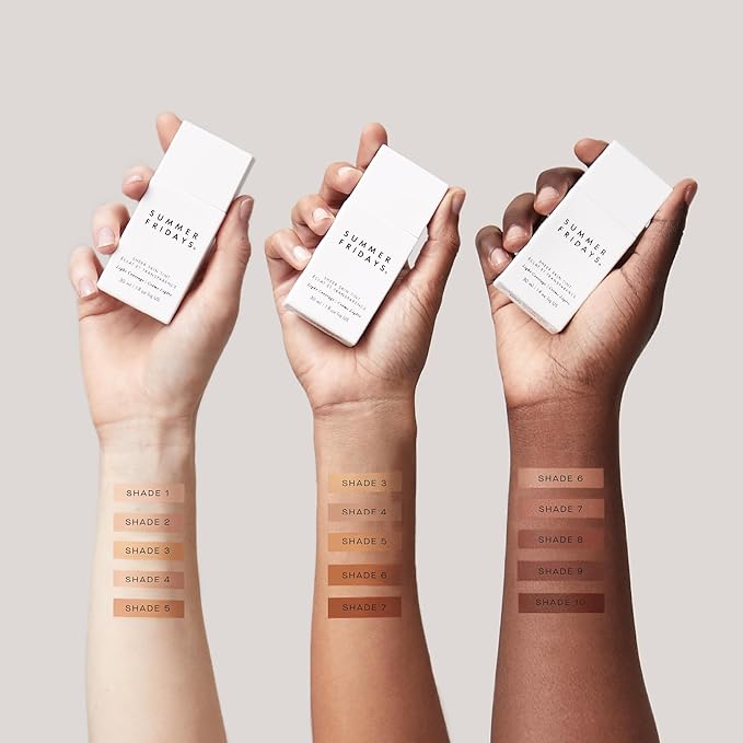 Summer Fridays Sheer Skin Tint with Hyaluronic Acid, Diminishes Uneven Tone, Sheer to Light Coverage, Shade 1, Fair with Neutral Peach Undertones (1 Fl Oz)