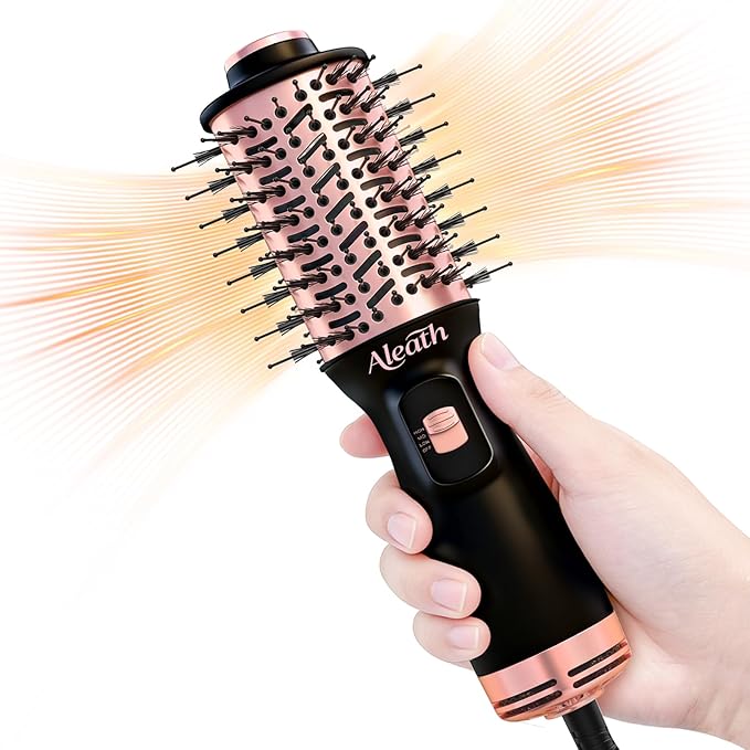 Aleath Hair Blow Dryer Brush for Travel: 2026 Gifts for Women - Small Hot Air Brush with Auto Dual Voltage - Fast Blowout Brush European International Travel Essentials