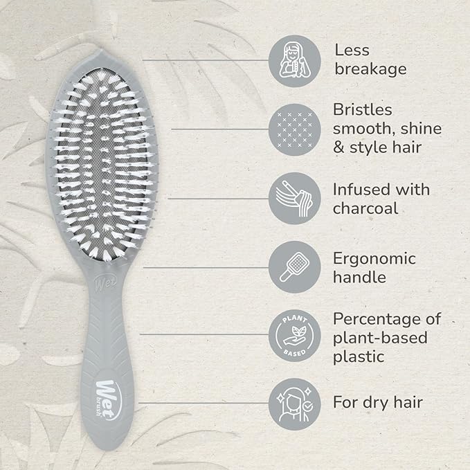 Wet Brush Go Green Charcoal Infused Detangling Hair Brush - Pain-Free Ultra-Soft Detangler Bristles Glide Through Tangles with Ease - Protects Against Split Ends