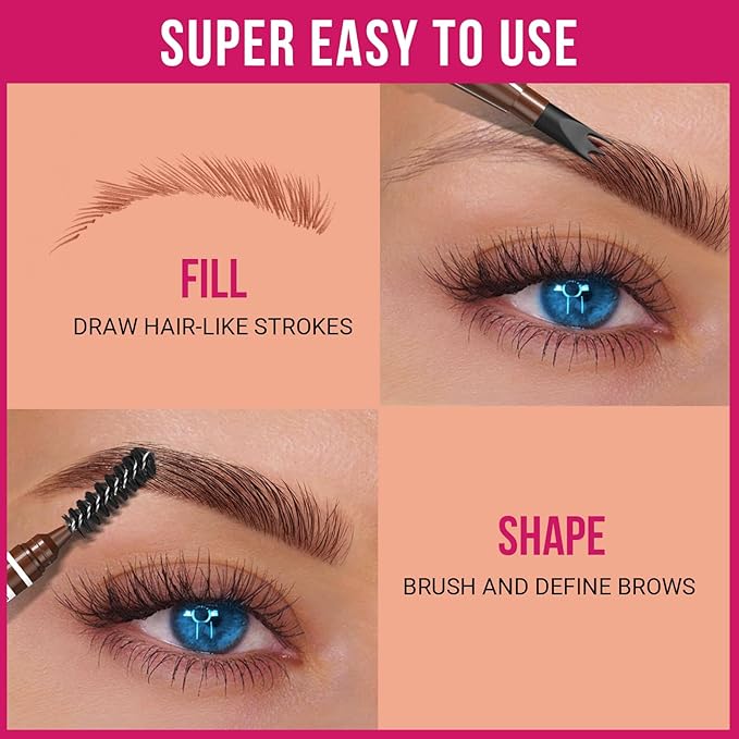 iMethod Microblading Eyebrow Pen - Eyebrow Pencil 2-in-1 Dual-Ended Eye Brow Pencils for Women with 3-Fork-Tip Applicator and Spoolie Brush Create Natural Hair-Like Defined Brows, Last All-Day, Brown