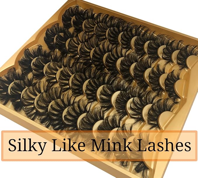 25MM Mink Lashes 25 mm False Eyelashes Long 20 Pairs Pack Dramatic 5D Full Volume Fake Eyelashes 5 Styles Wispy Curly Mink Eyelashes Wholesale, by TIMELABS
