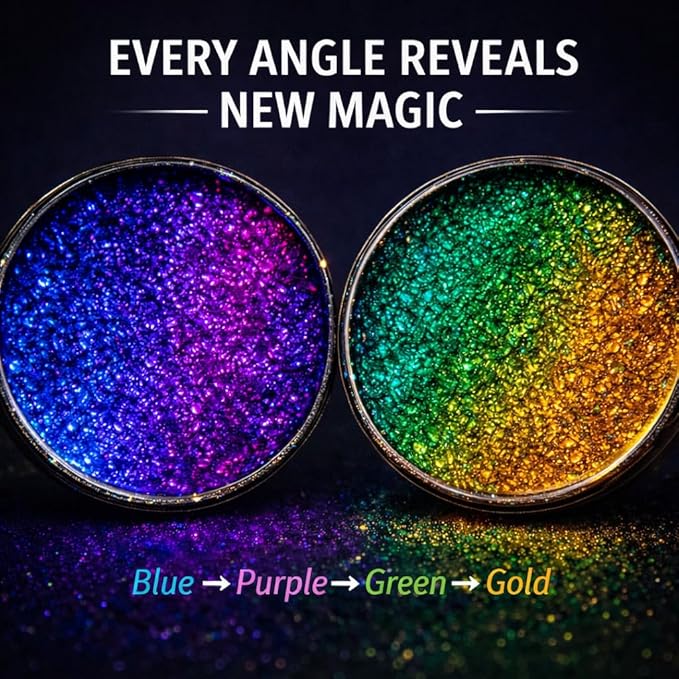 BALTIC DAY - Chameleon Flakes - Chameleon Flakes for Resin - Intense Color Shift Mica Pigment Powder for Resin Molds, Tumblers - Multi Chrome Flakes Pigment for Paint, Nail Art, Eyeshadow