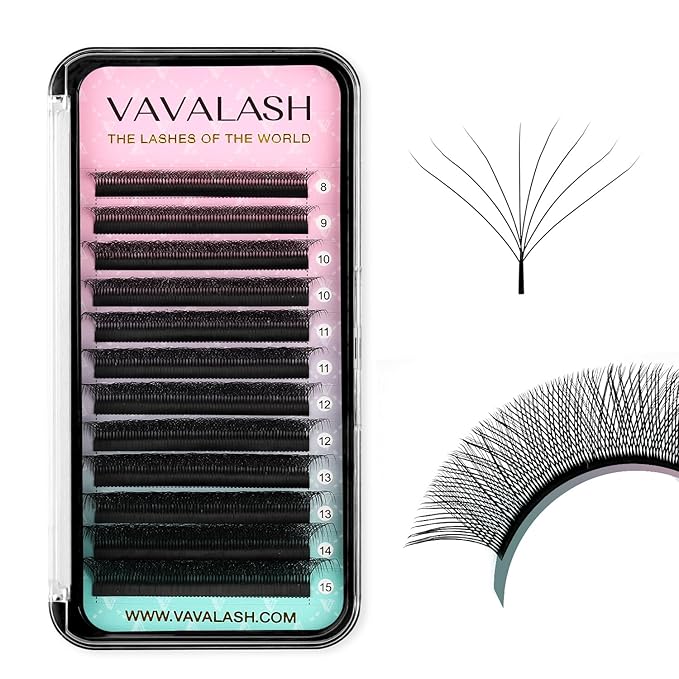 VAVALASH 8D W Shape Eyelash Extension 8D Premade Fans 0.07 D Curl Volume Lash Extensions Easy Fanning False Lashes Matte Black Volume Premade Cluster W Lashes(W Shaped-8D-0.07-D-8-15mm）