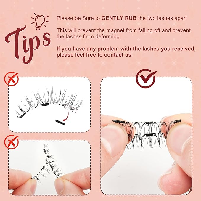 Higu clace 4Pairs Magnetic Eyelashes with Applicator Soft Magnetic Lashes Natural Look Wispy Magnet Lashes Without Eyeliner Easy to Wear and Remove(DJCX-B04)