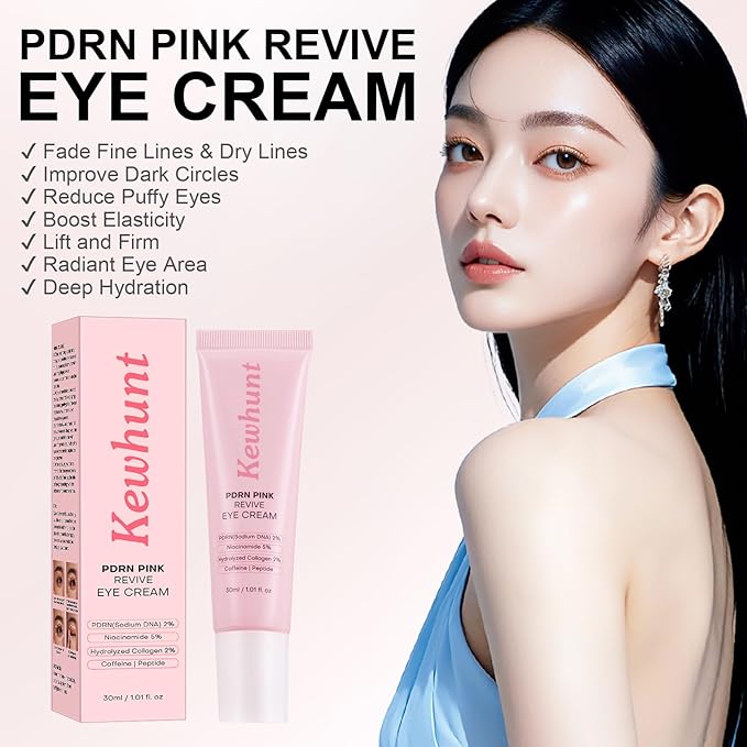 PDRN Revive Eye Cream - 20,000ppm Salmon DNA PDRN Eye Serum with Caffeine, Peptide, Collagen, Niacinamide for Fine Lines, Dark Circles, Puffiness, Hydrating SkinCare 1.01fl.oz