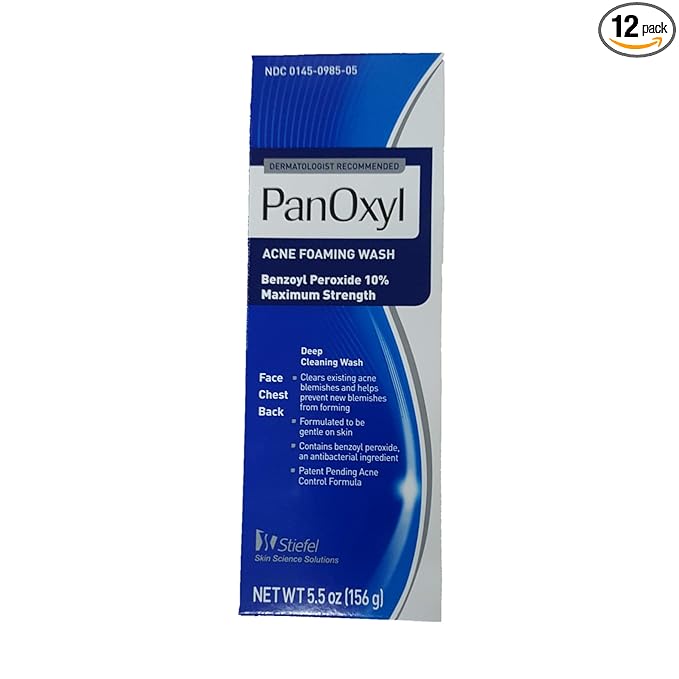 PanOxyl Foaming Acne Wash Maximum Strength 5.5 Ounce (Value Pack of 12)