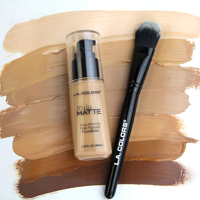 L.A. COLORS Truly Matte Foundation, Medium Beige | 1.35 Fl. Oz. | Pack of 2