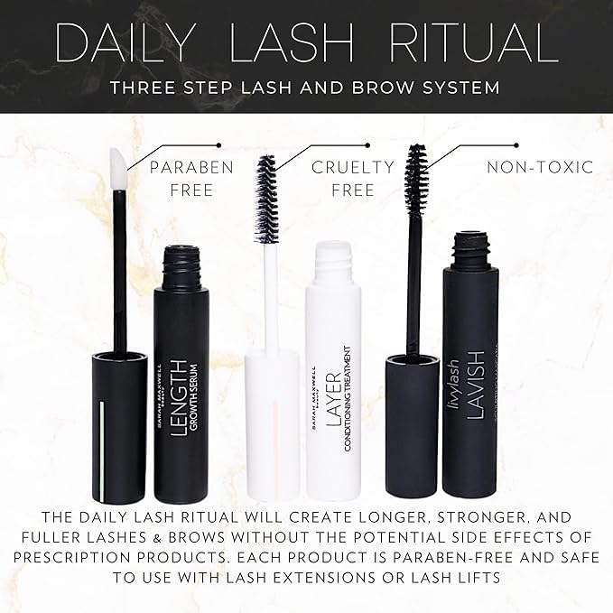 Sarah Maxwell Beauty - DAILY LASH RITUAL Three-Step Lash + Brow System | Vegan, Cruelty-Free, Clean Beauty Lash Treatments